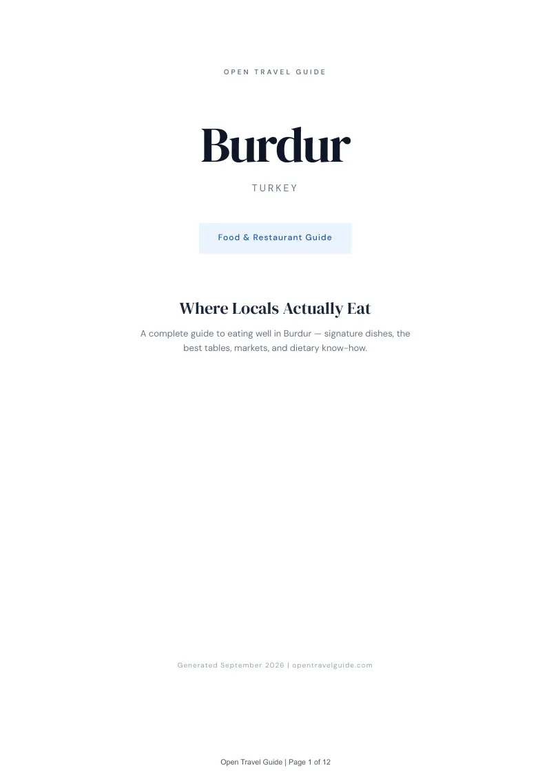 Burdur Complete Travel Bundle: Food guide · Cover