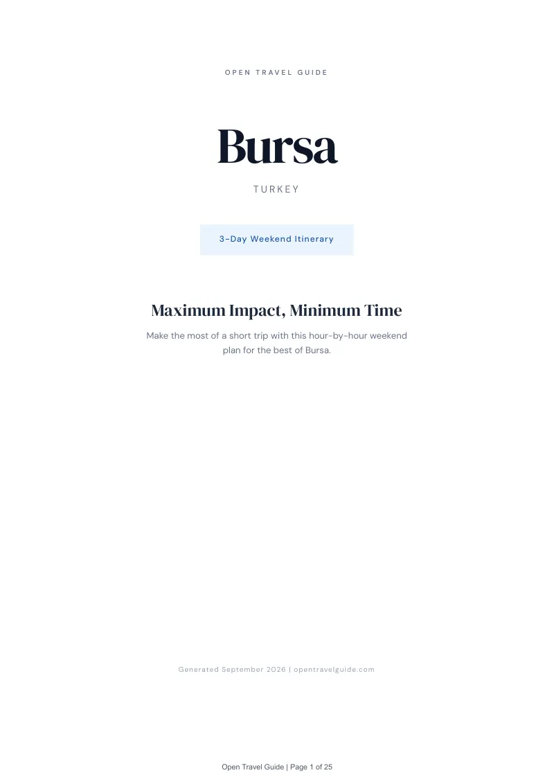 Bursa Complete Travel Bundle: 3-day itinerary · Cover