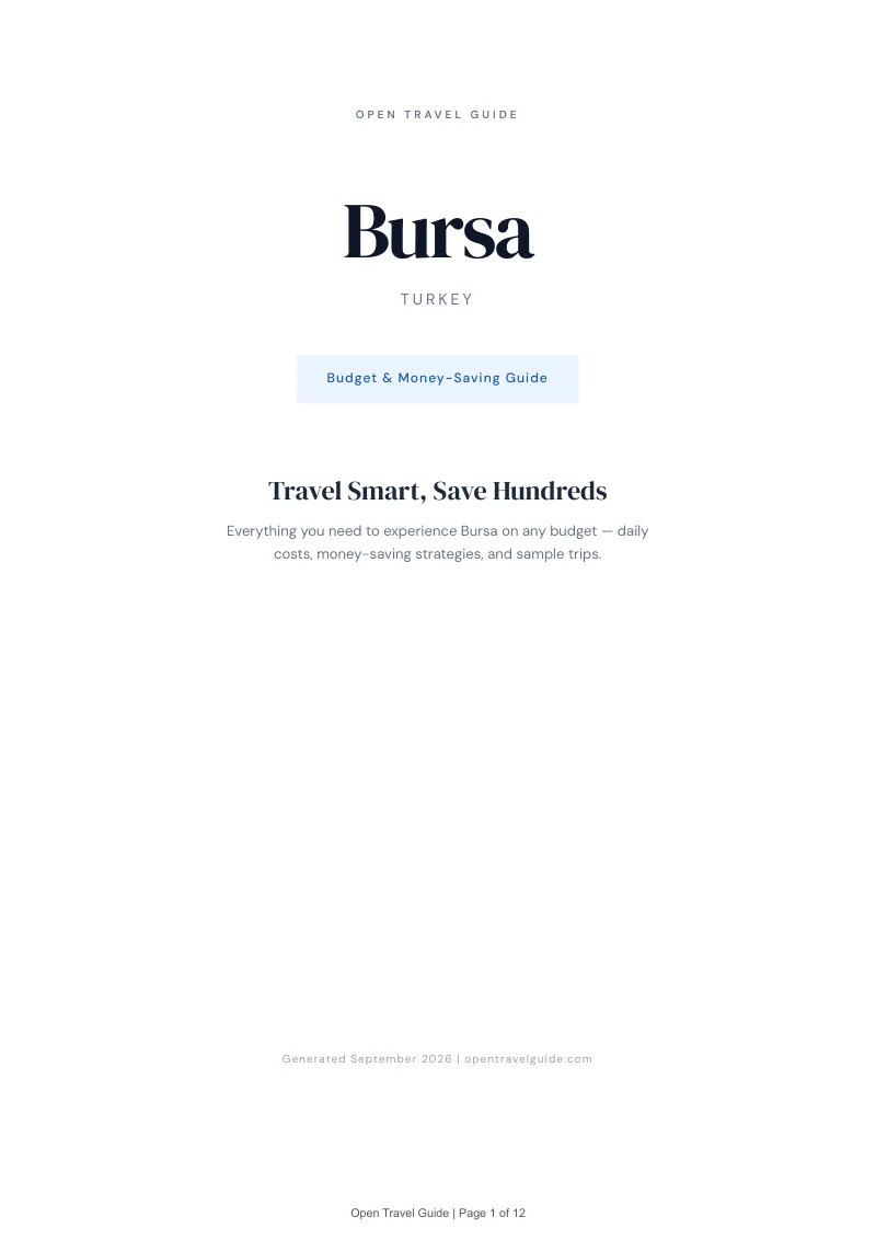 Bursa Complete Travel Bundle: Budget guide · Cover