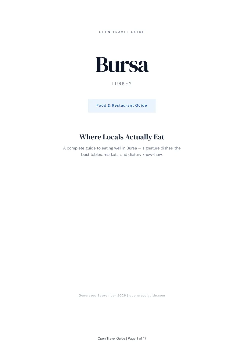 Bursa Complete Travel Bundle: Food guide · Cover