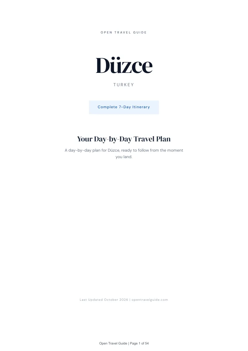 Düzce 7-Day Itinerary: Cover