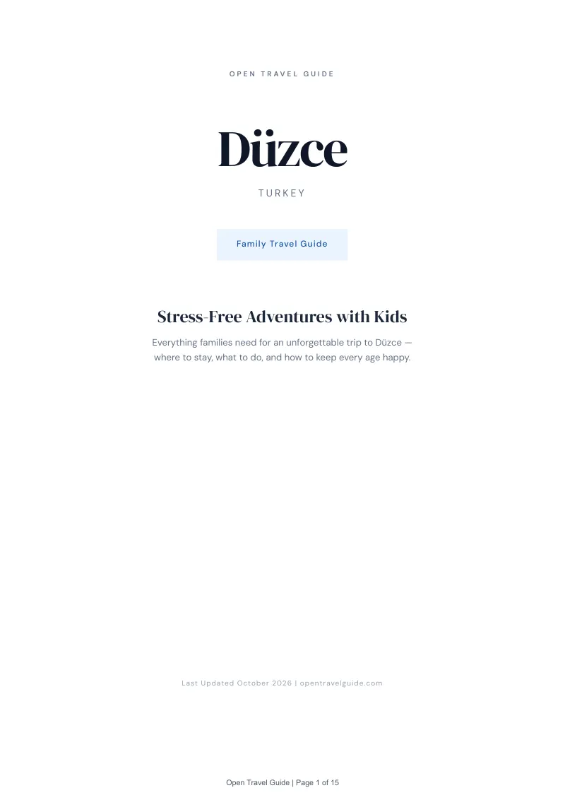 Düzce Family Travel Guide: Cover