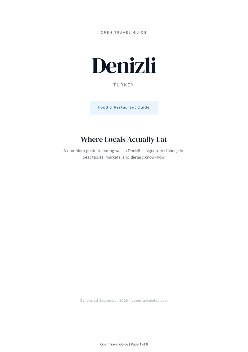 Denizli Complete Travel Bundle: Food guide · Cover