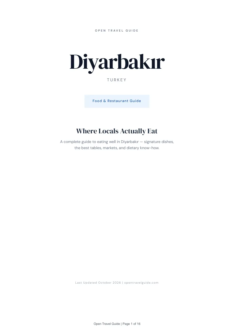 Diyarbakır Food & Restaurant Guide: Cover
