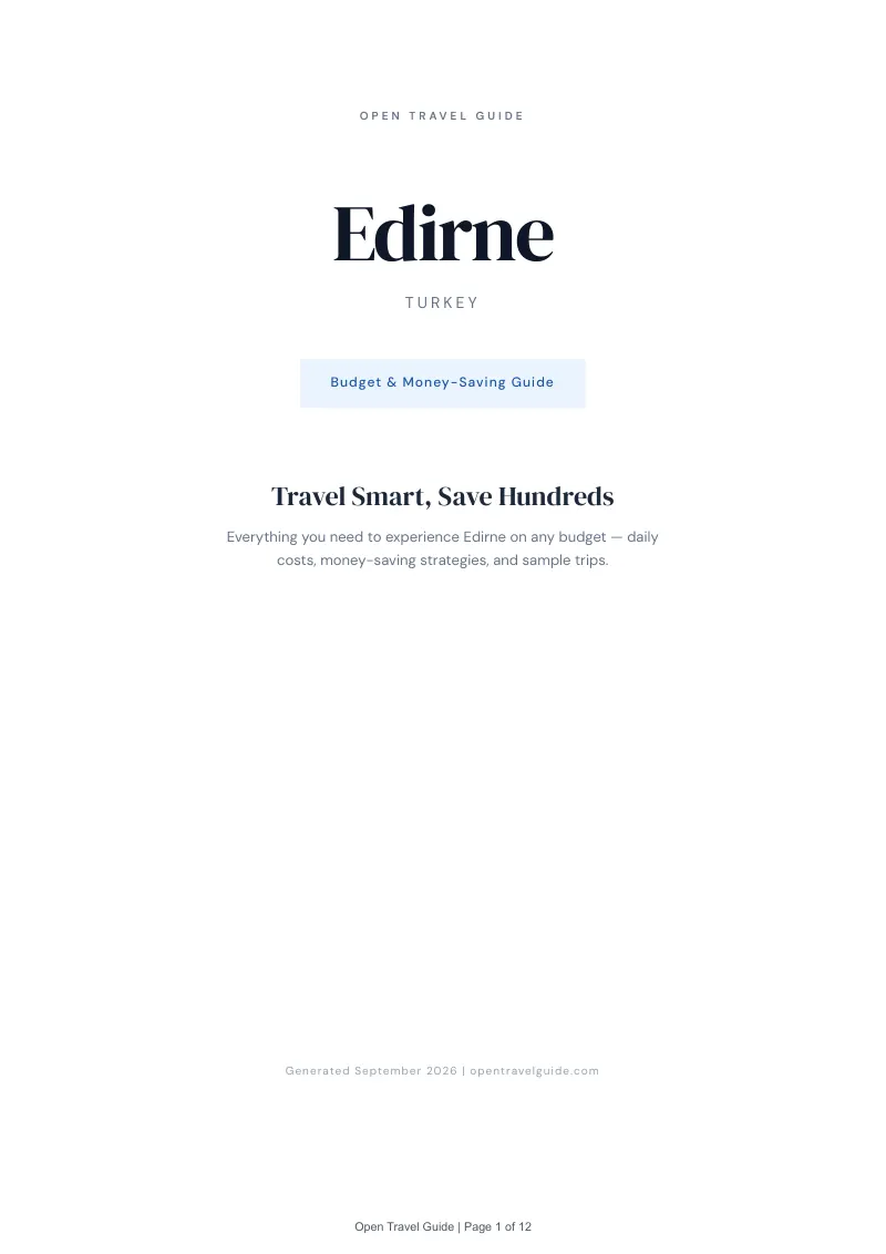 Edirne Complete Travel Bundle: Budget guide · Cover