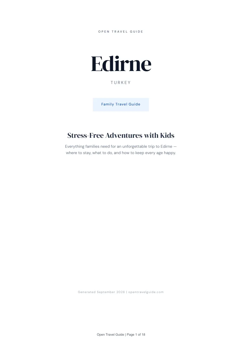 Edirne Complete Travel Bundle: Family guide · Cover
