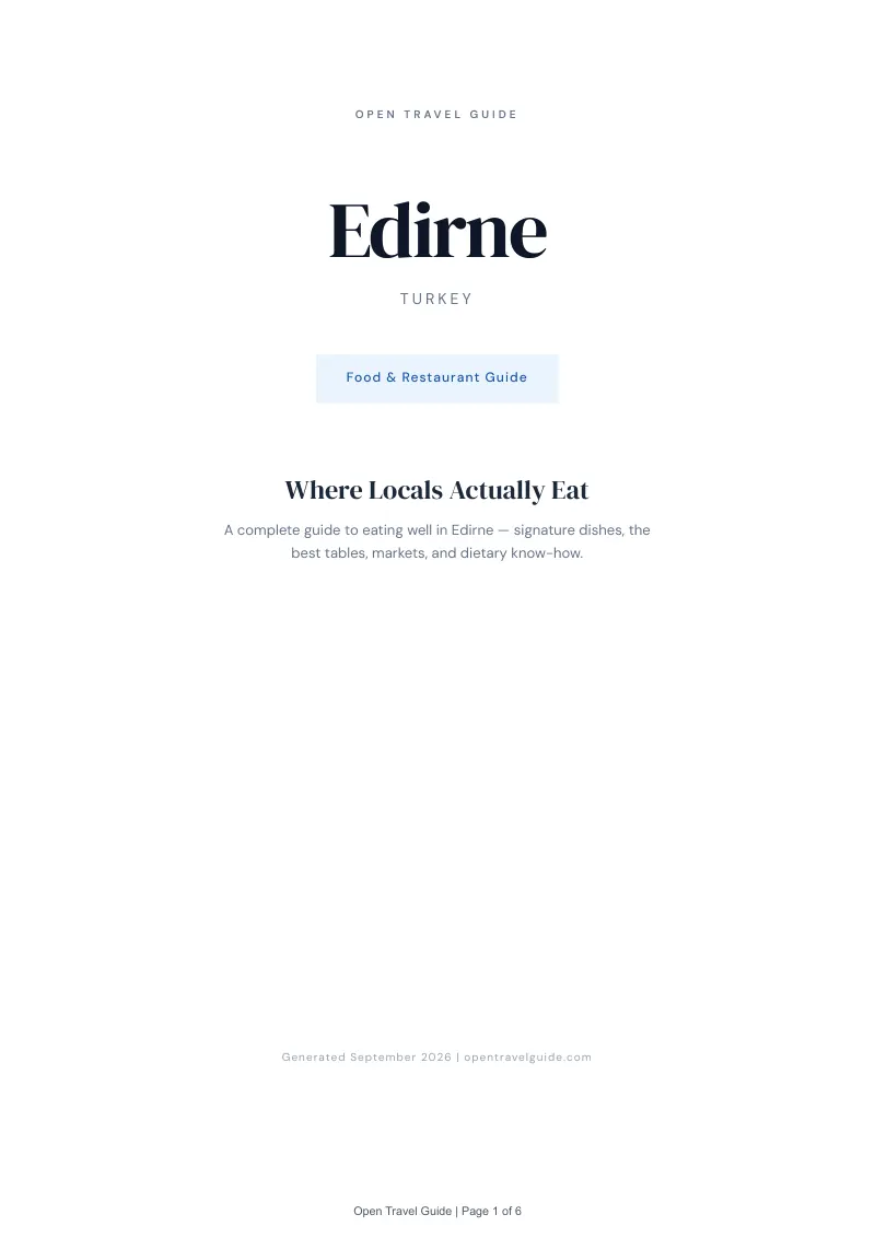 Edirne Complete Travel Bundle: Food guide · Cover