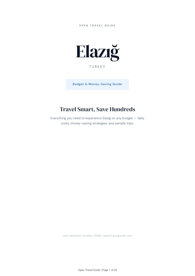 Elazığ Budget & Money-Saving Guide: Cover