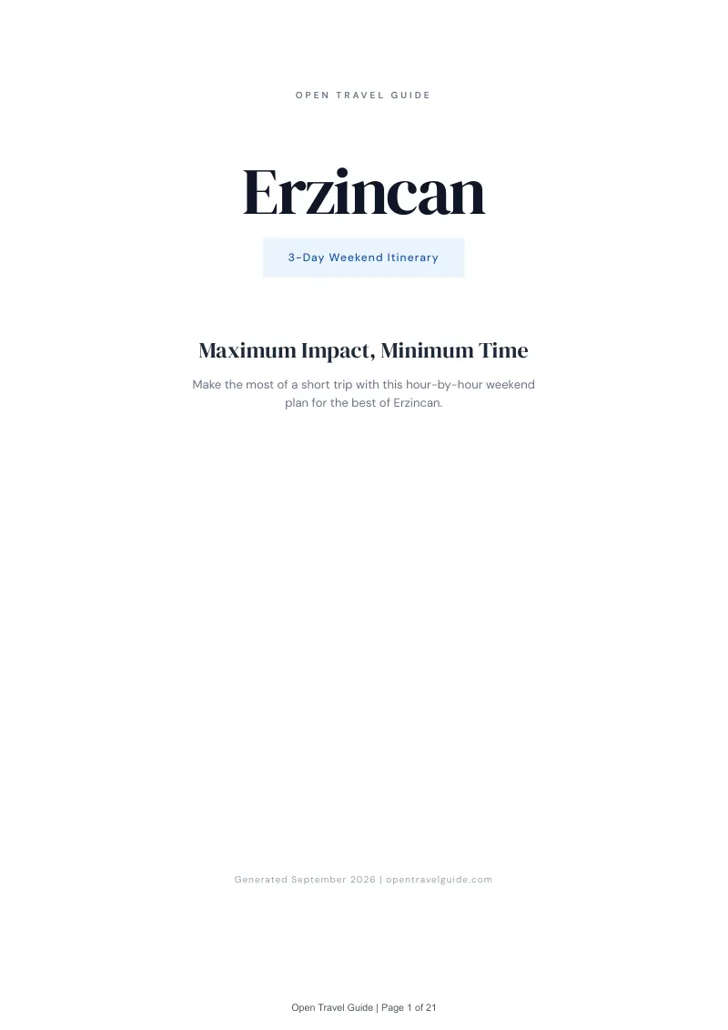 Erzincan Complete Travel Bundle: 3-day itinerary · Cover