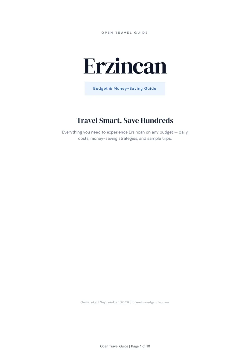 Erzincan Complete Travel Bundle: Budget guide · Cover