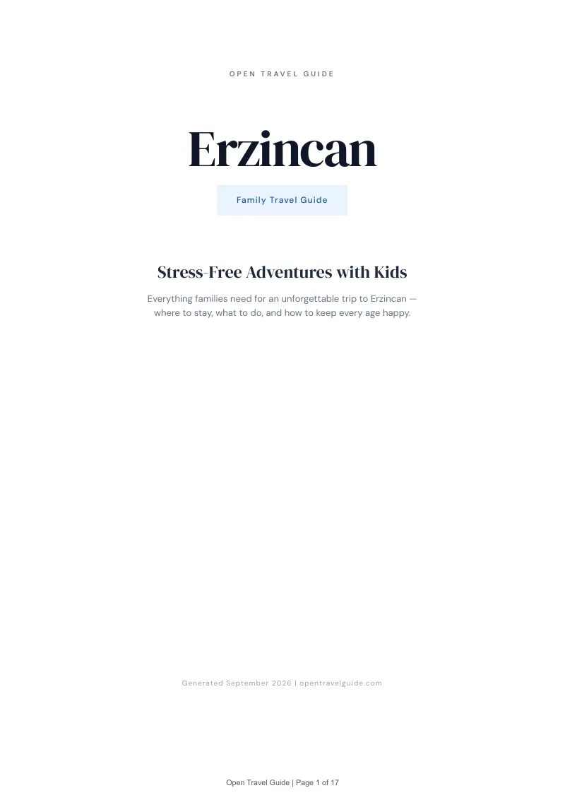 Erzincan Complete Travel Bundle: Family guide · Cover