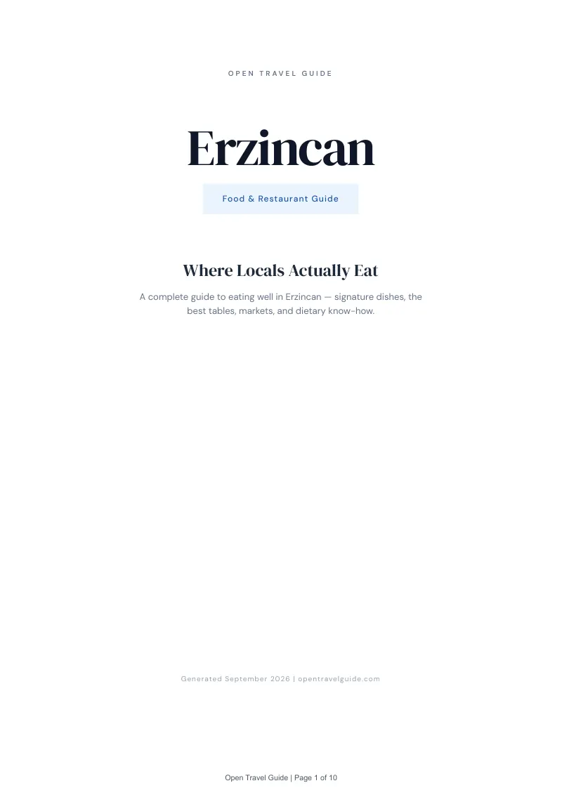 Erzincan Complete Travel Bundle: Food guide · Cover