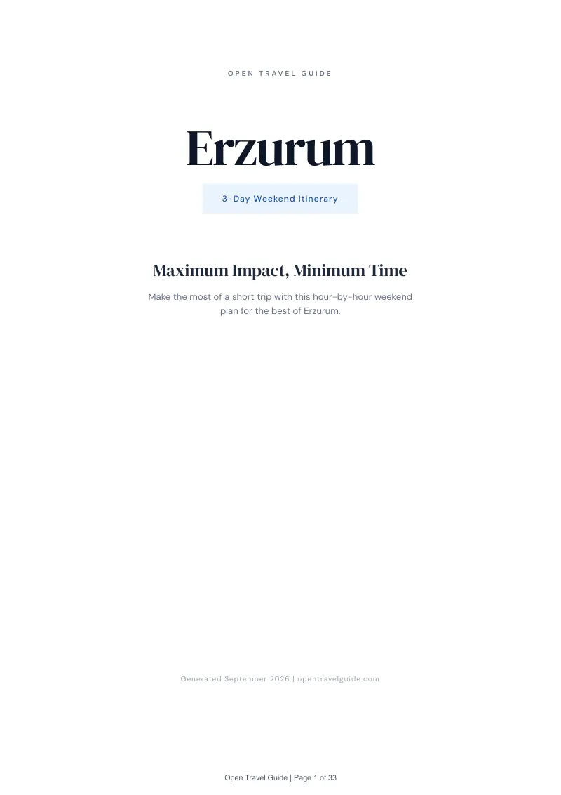 Erzurum Complete Travel Bundle: 3-day itinerary · Cover