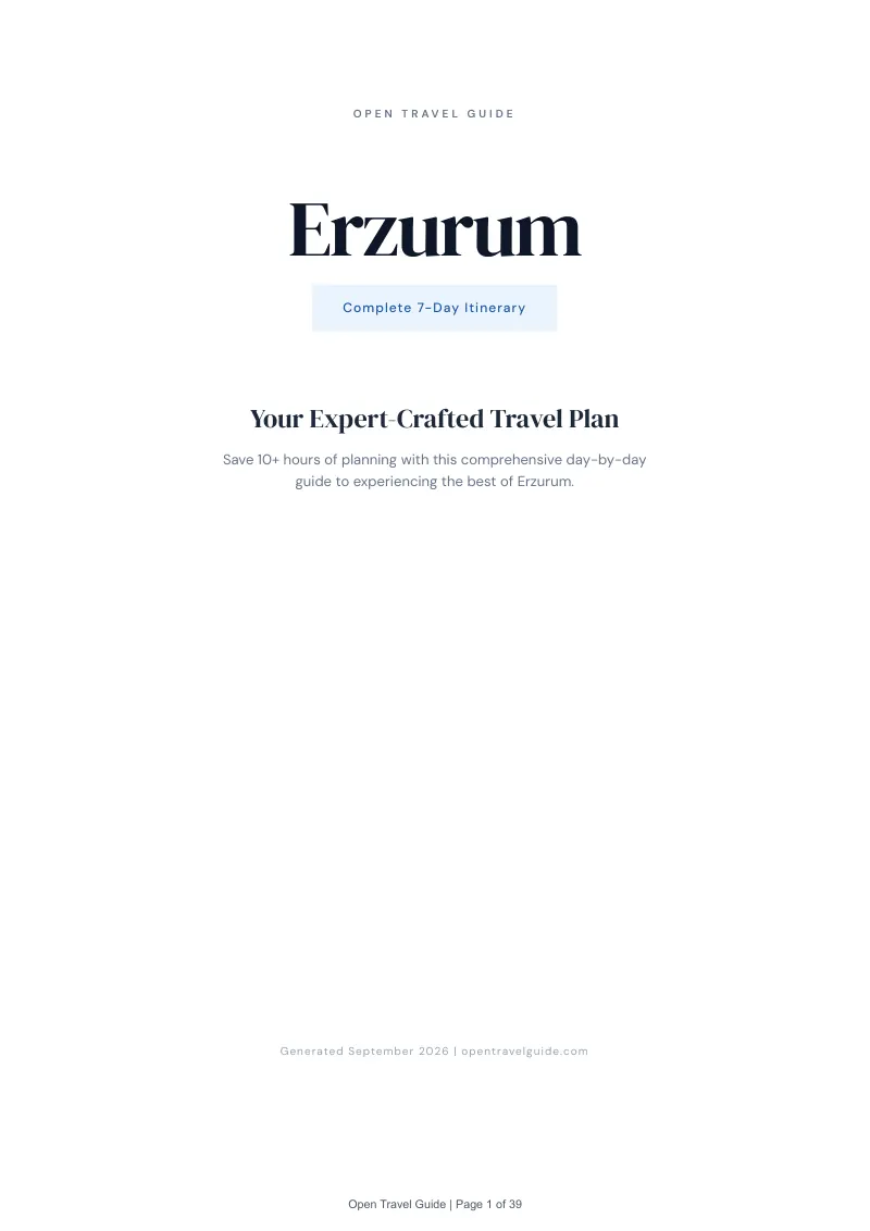 Erzurum Complete Travel Bundle: 7-day itinerary · Cover