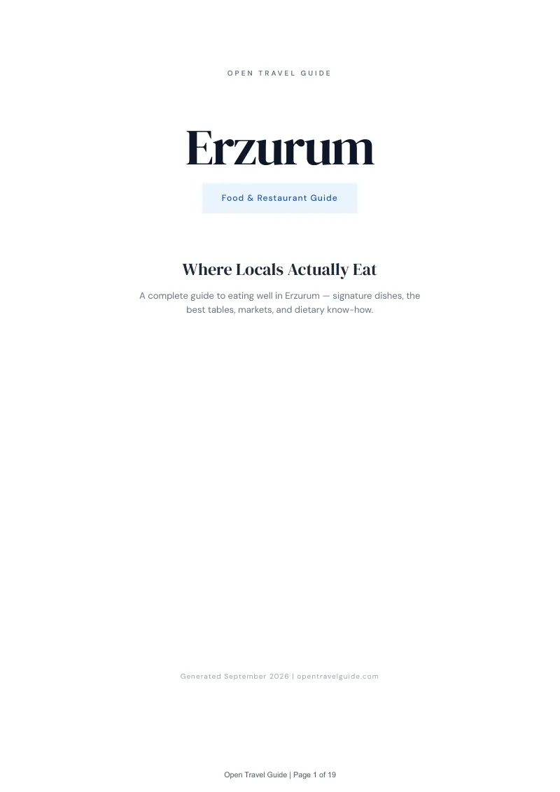 Erzurum Complete Travel Bundle: Food guide · Cover
