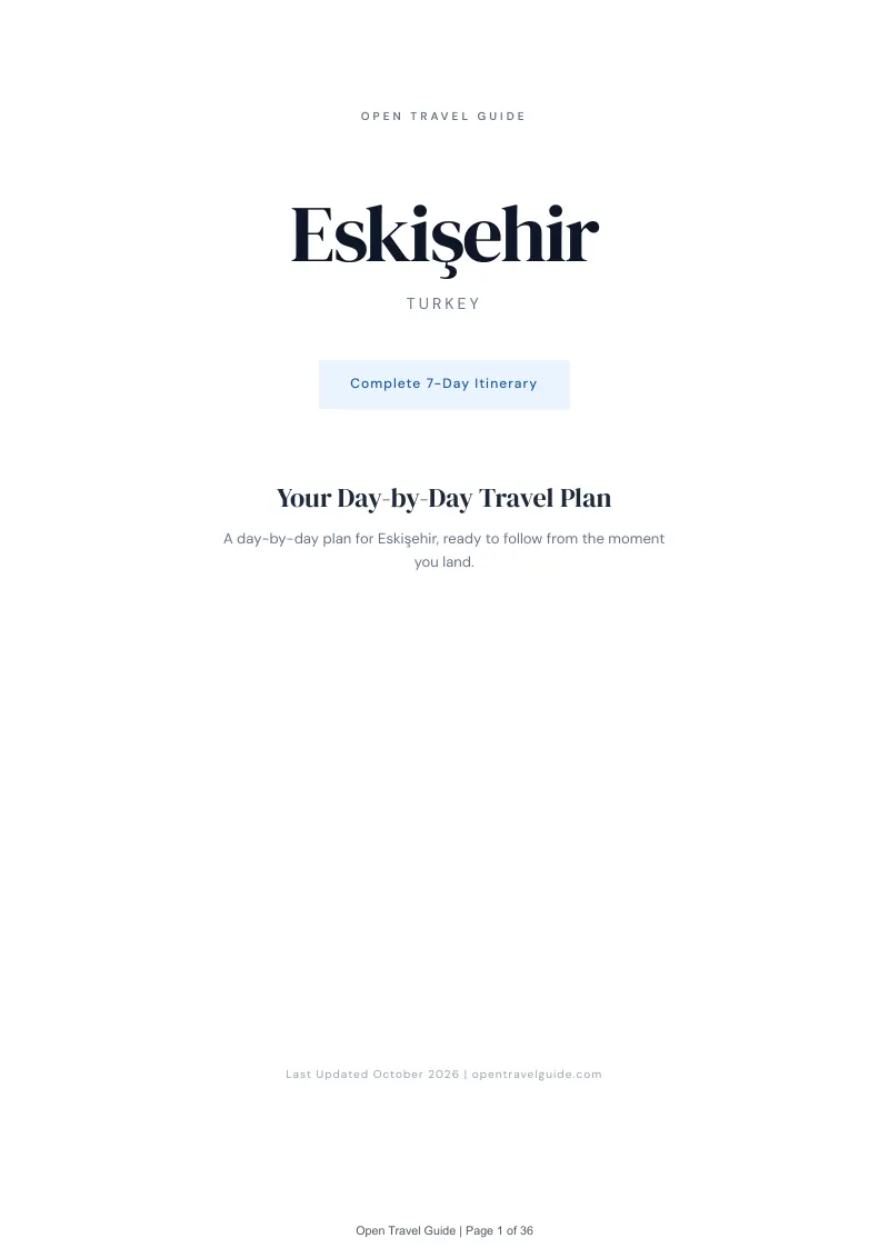 Eskişehir 7-Day Itinerary: Cover