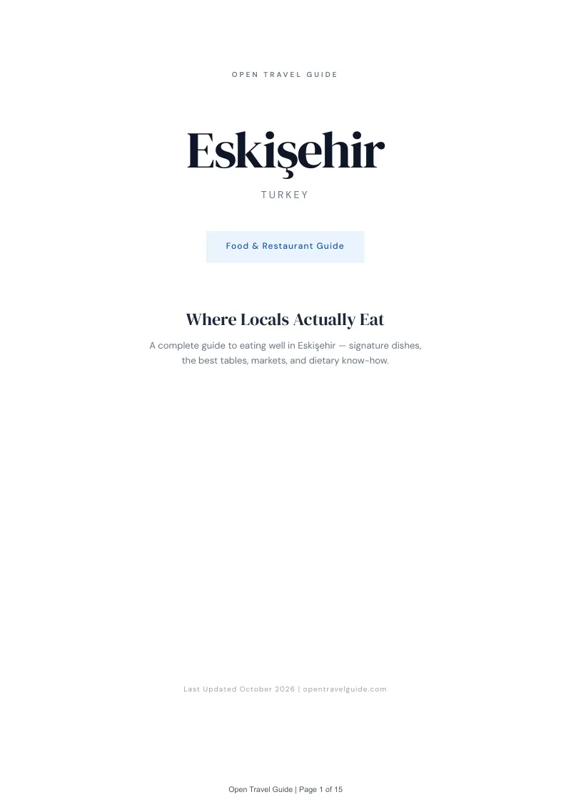 Eskişehir Food & Restaurant Guide: Cover