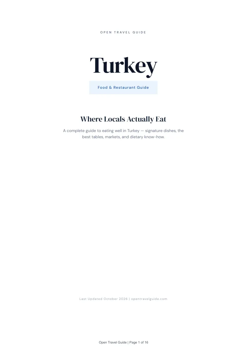 Turkey Food & Restaurant Guide: Cover