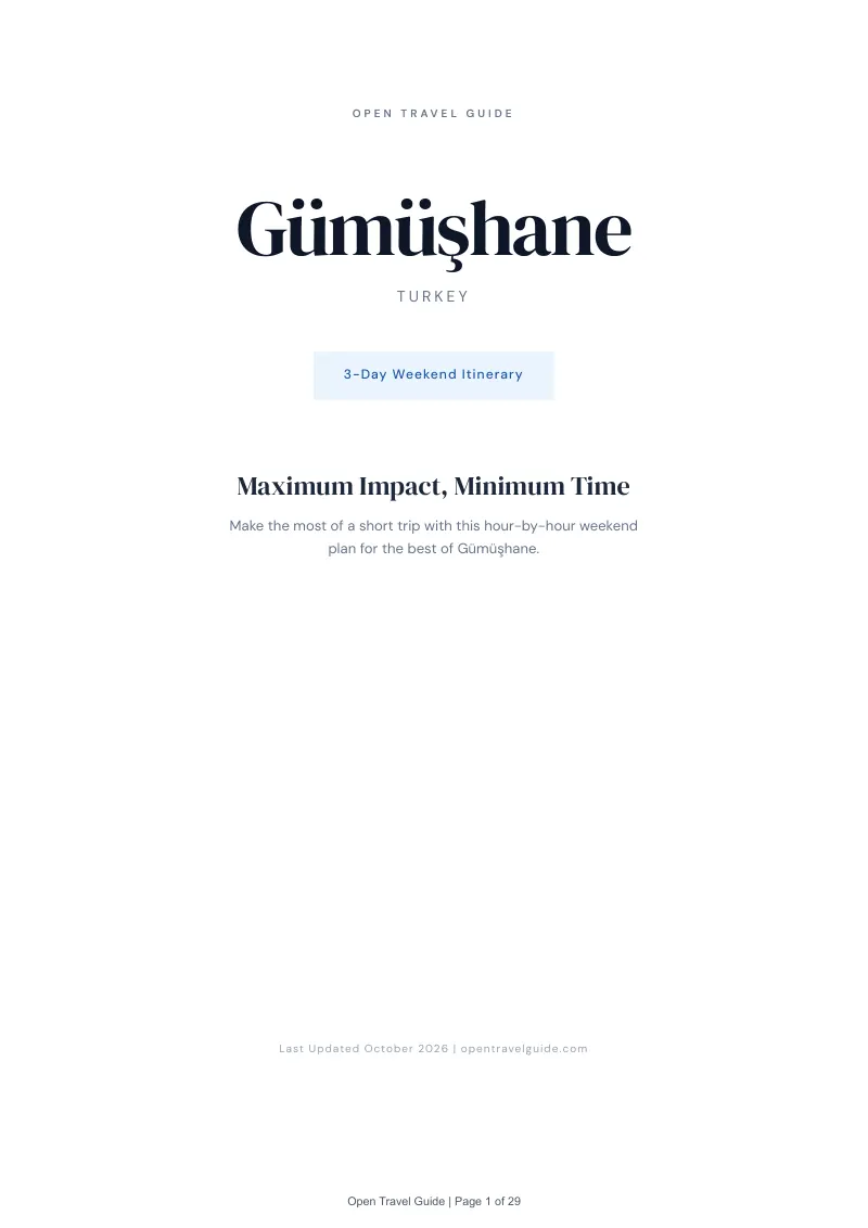 Gümüşhane 3-Day Weekend Itinerary: Cover