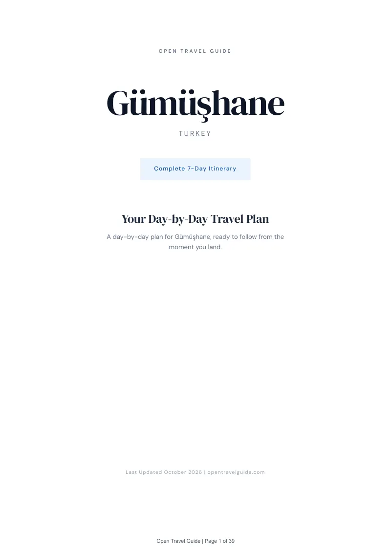 Gümüşhane 7-Day Itinerary: Cover