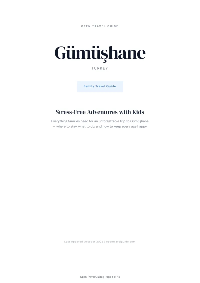 Gümüşhane Family Travel Guide: Cover
