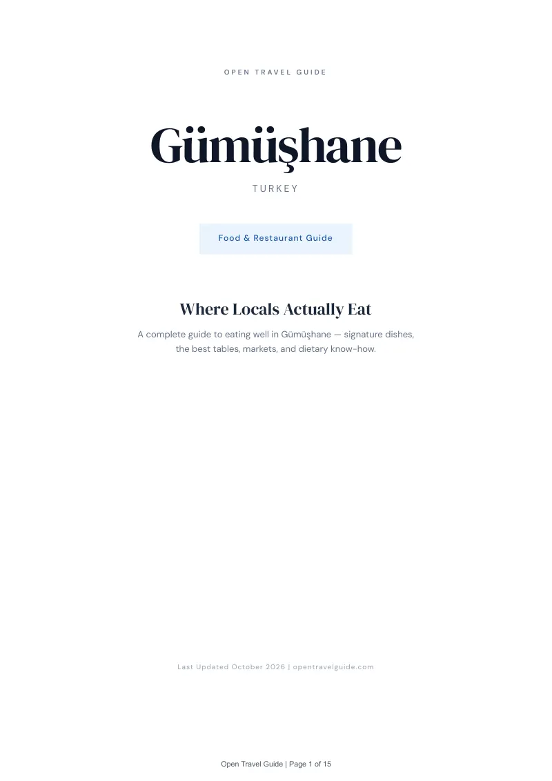 Gümüşhane Food & Restaurant Guide: Cover