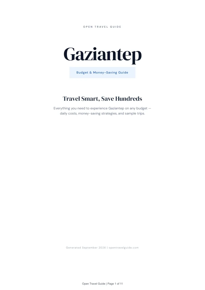 Gaziantep Complete Travel Bundle: Budget guide · Cover