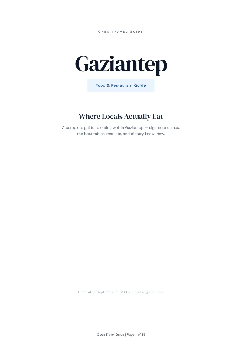 Gaziantep Complete Travel Bundle: Food guide · Cover