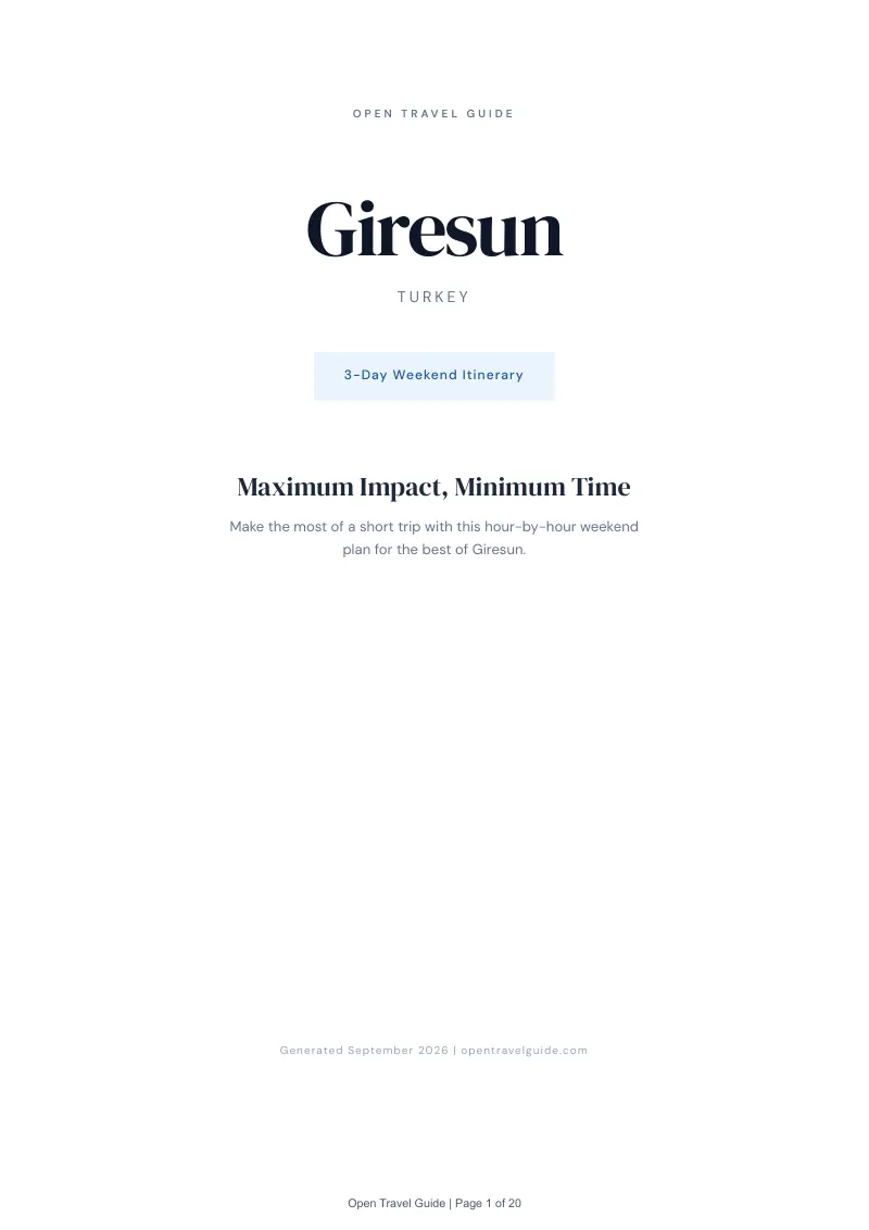 Giresun Complete Travel Bundle: 3-day itinerary · Cover