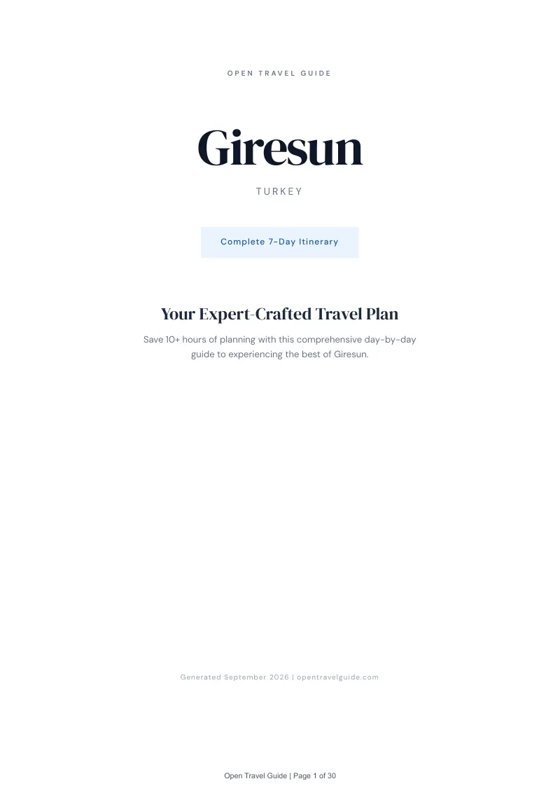 Giresun Complete Travel Bundle: 7-day itinerary · Cover