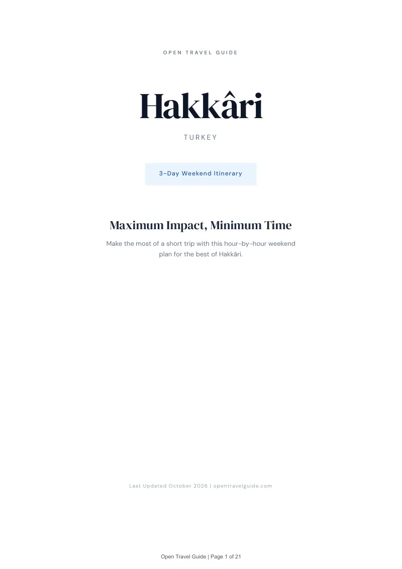 Hakkâri 3-Day Weekend Itinerary: Cover