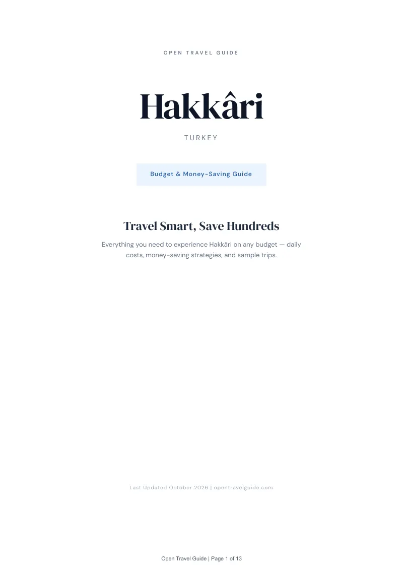 Hakkâri Budget & Money-Saving Guide: Cover