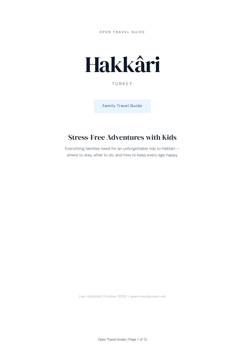 Hakkâri Family Travel Guide: Cover