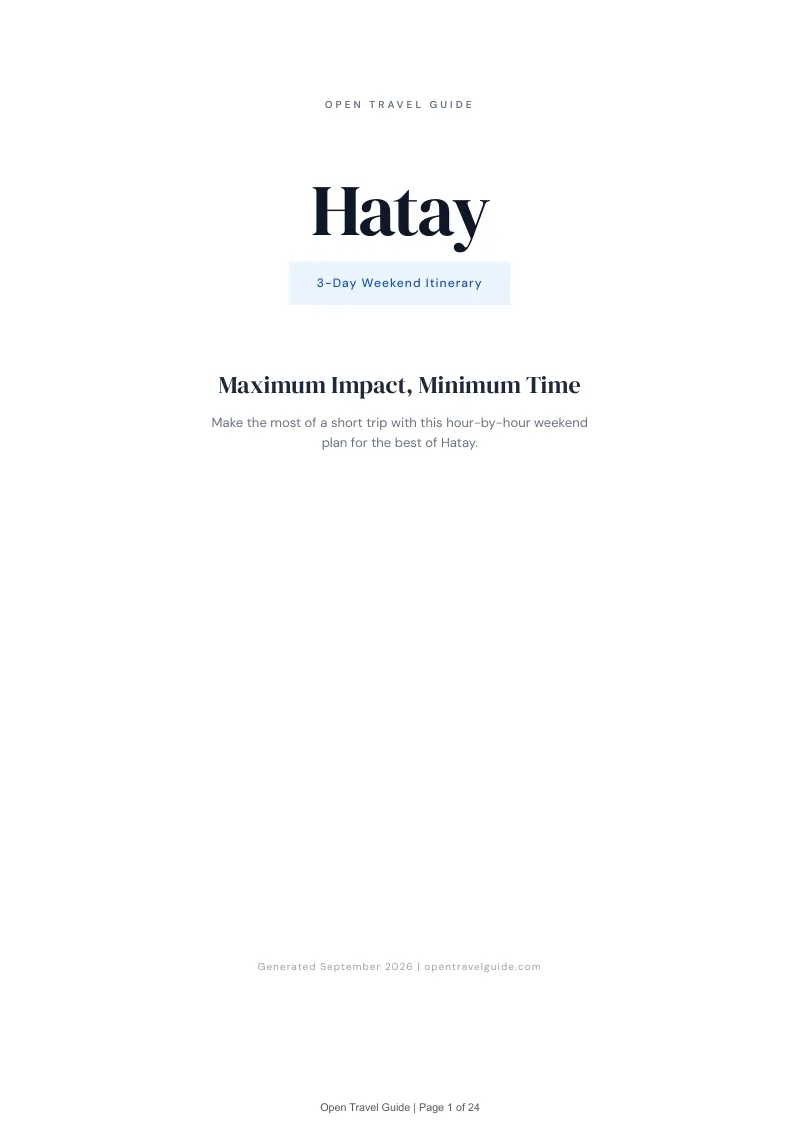 Hatay Complete Travel Bundle: 3-day itinerary · Cover