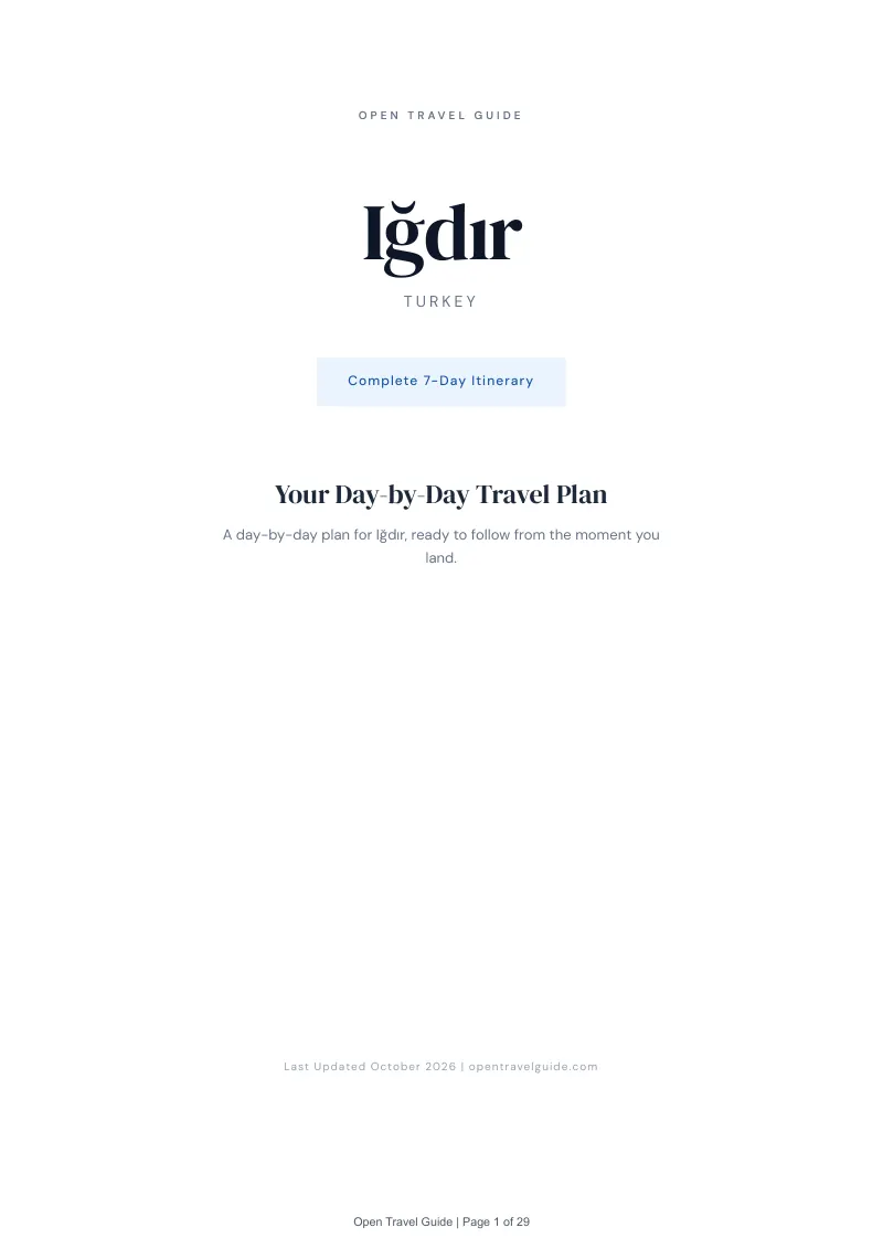 Iğdır 7-Day Itinerary: Cover