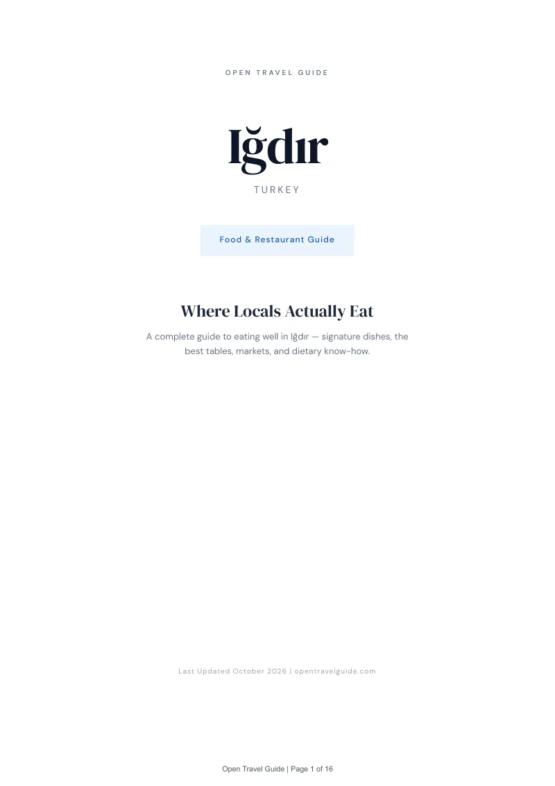Iğdır Food & Restaurant Guide: Cover