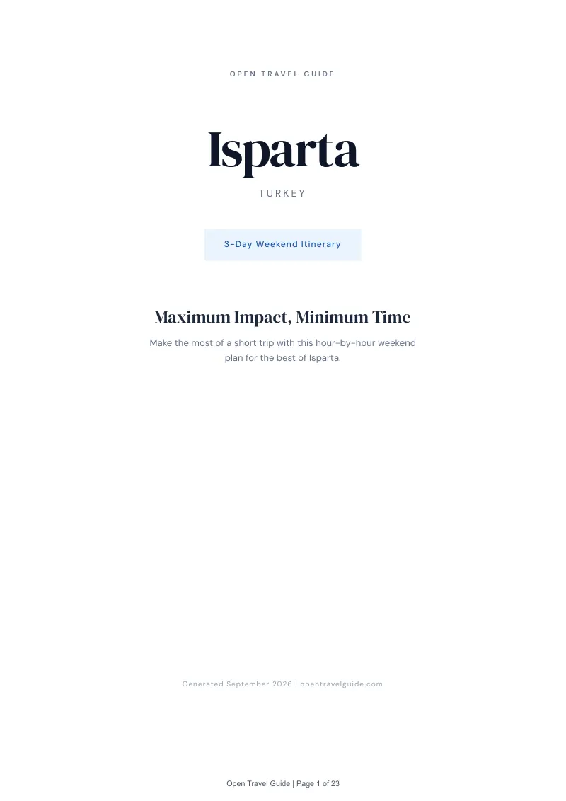 Isparta Complete Travel Bundle: 3-day itinerary · Cover