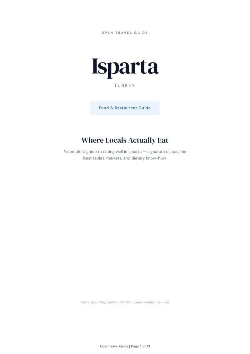 Isparta Complete Travel Bundle: Food guide · Cover