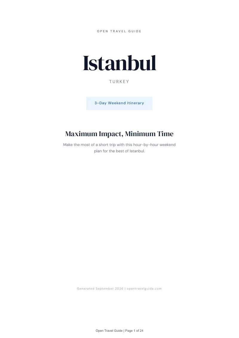 Istanbul Complete Travel Bundle: 3-day itinerary · Cover