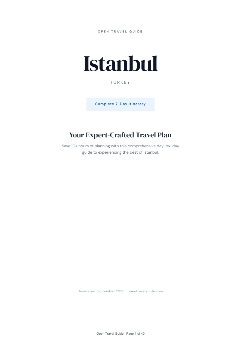 Istanbul Complete Travel Bundle: 7-day itinerary · Cover