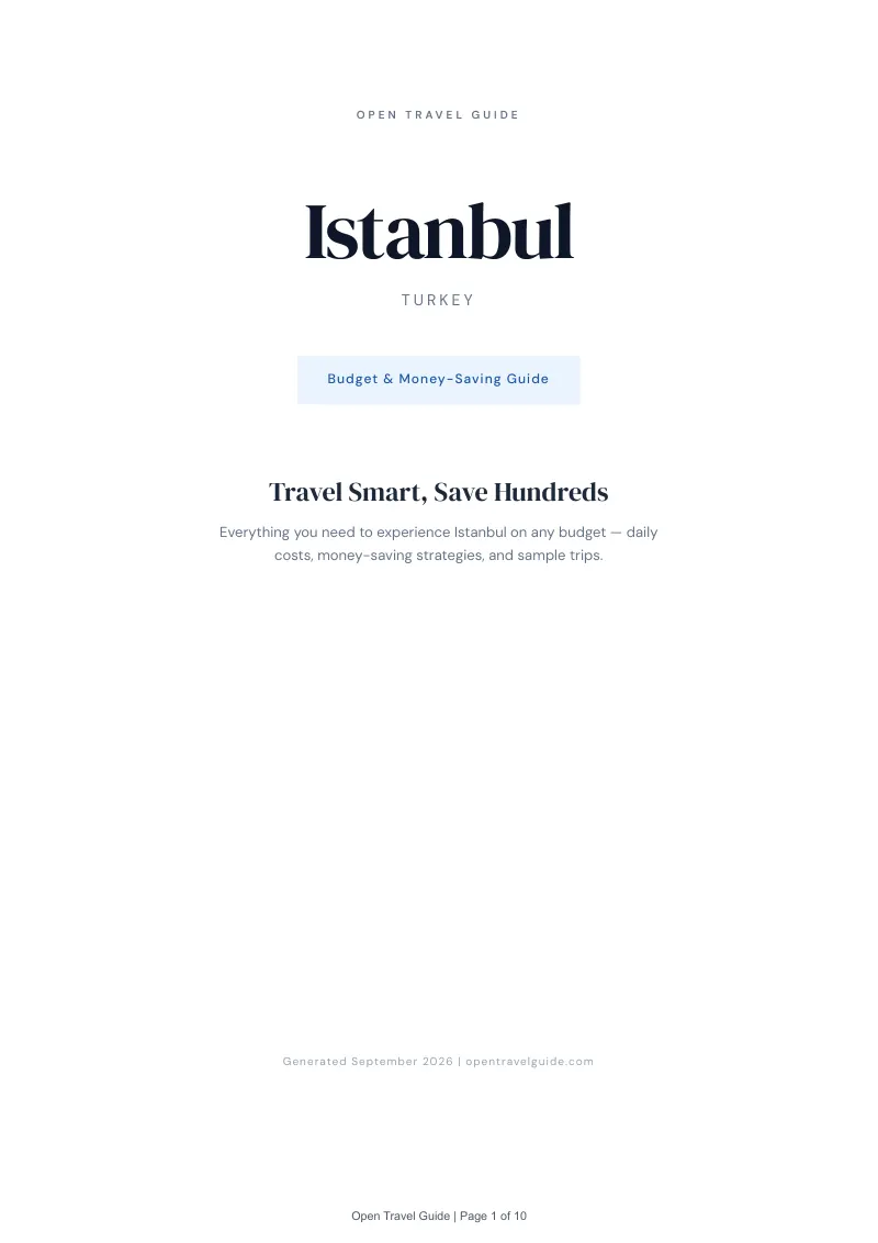 Istanbul Complete Travel Bundle: Budget guide · Cover