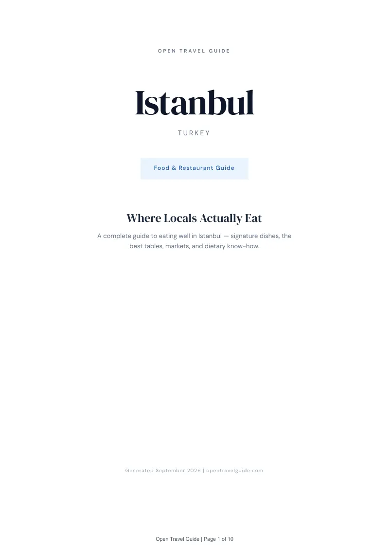 Istanbul Complete Travel Bundle: Food guide · Cover