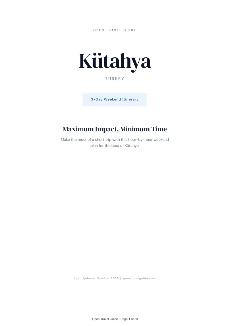 Kütahya 3-Day Weekend Itinerary: Cover
