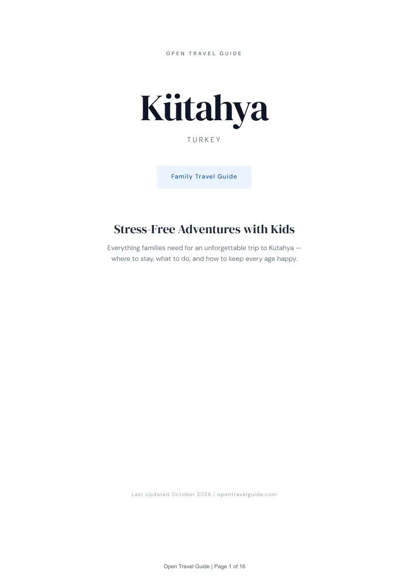 Kütahya Family Travel Guide: Cover