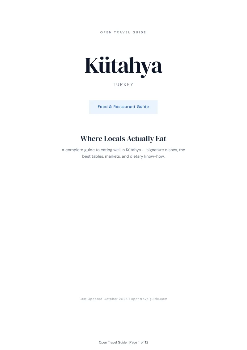 Kütahya Food & Restaurant Guide: Cover