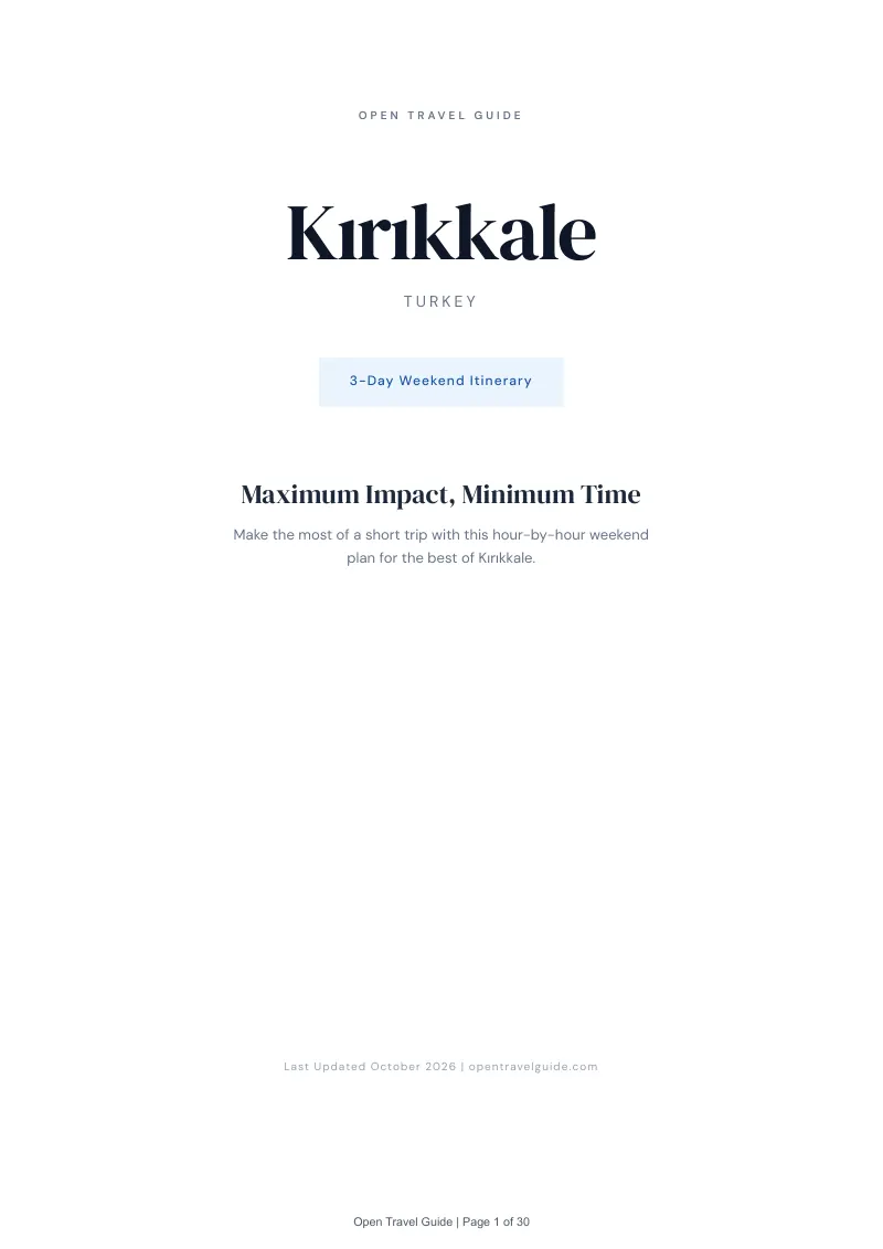 Kırıkkale 3-Day Weekend Itinerary: Cover