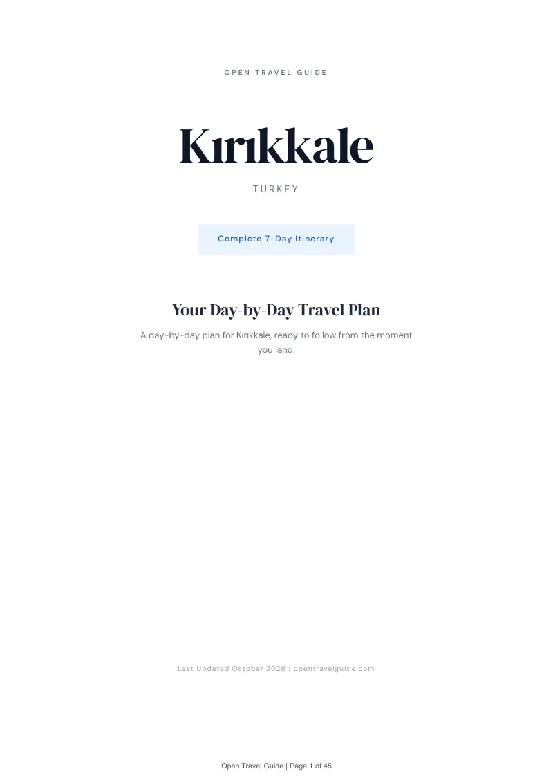 Kırıkkale 7-Day Itinerary: Cover