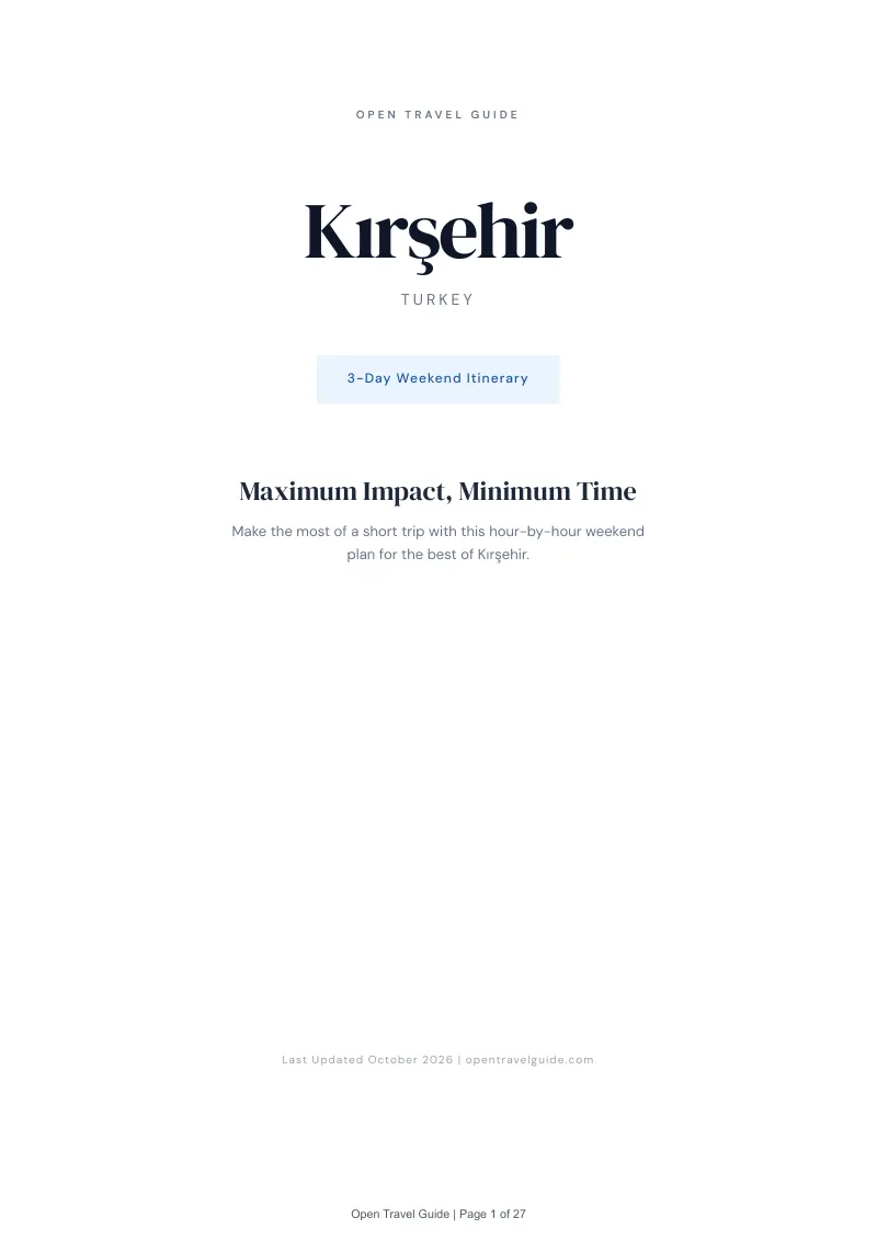 Kırşehir 3-Day Weekend Itinerary: Cover