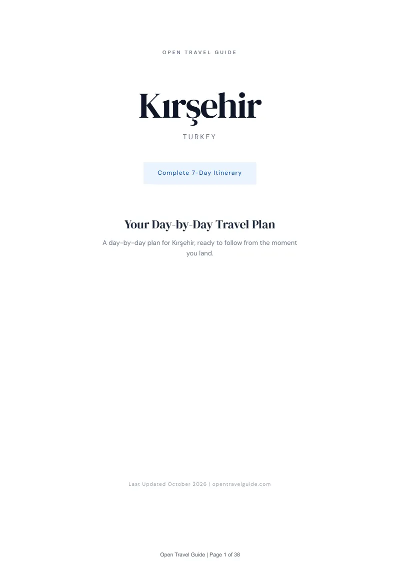 Kırşehir 7-Day Itinerary: Cover