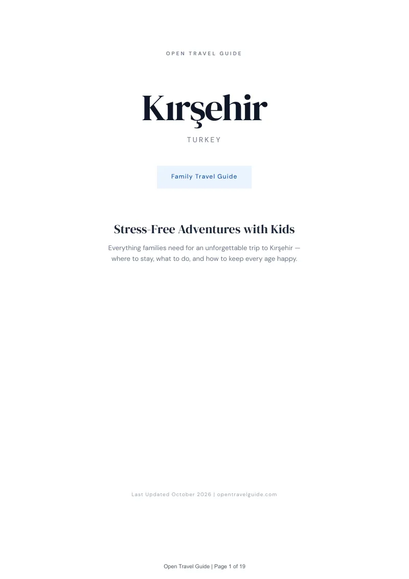 Kırşehir Family Travel Guide: Cover